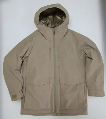 유니클로 하이브리드 다운 후드티 3D 컷 카키 S