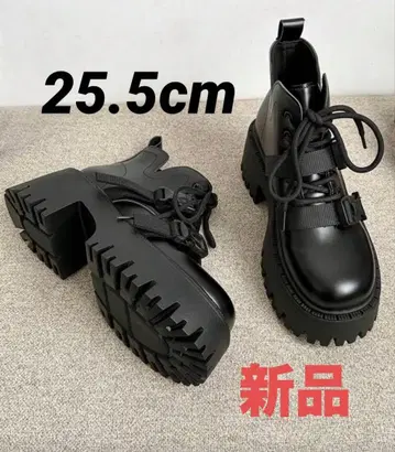 숏부츠 통굽 블랙 25.5cm 새상품