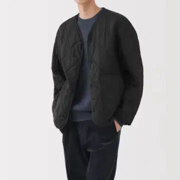 무인양품 신사 솜 발수 퀼트 자켓 M 블랙 새상품