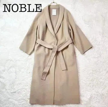 [ 고품질 ] NOBLE 벨트 포함 울 비버 롱 기장 가운 코트 34