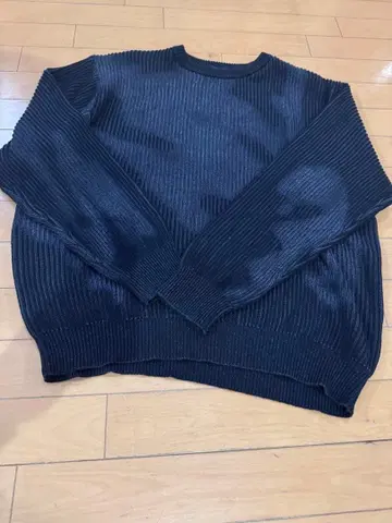 AZUL 블랙 리브 니트 스웨터