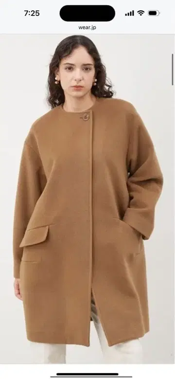 미라 오웬 캐시미어 노카라 코쿤 하프 코트