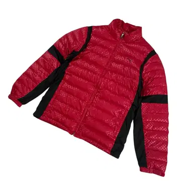 푸마 다운 자켓 레드 x 블랙 절개 올 패턴 남성용 골프 XL