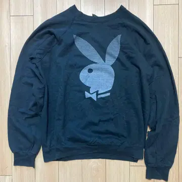 70s-80s Playboy 블랙 맨투맨 L USA제
