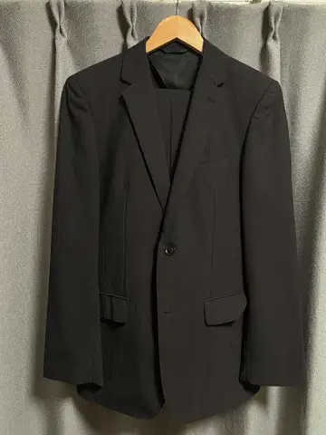 AOKI MAJI 블랙 스트라이프 비즈니스 정장