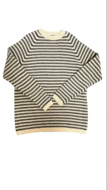 Fujito 스트라이프 니트 스웨터 그레이 아이보리