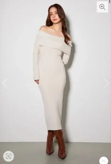 rienda 오프숄더 니트 원피스