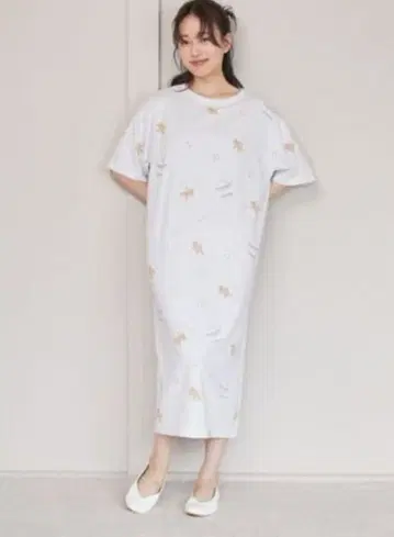 젤라또피케 워싱 베어 패턴 원피스