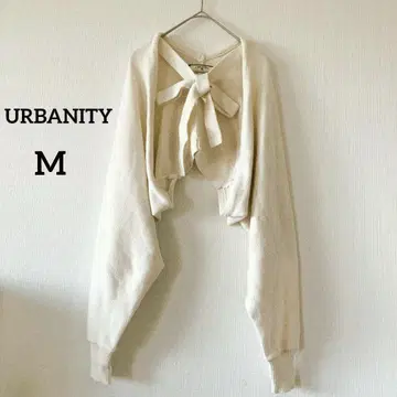 URBANITY 긴팔 볼레로 리본 돌먼 소매 크롭 기장 M 5825