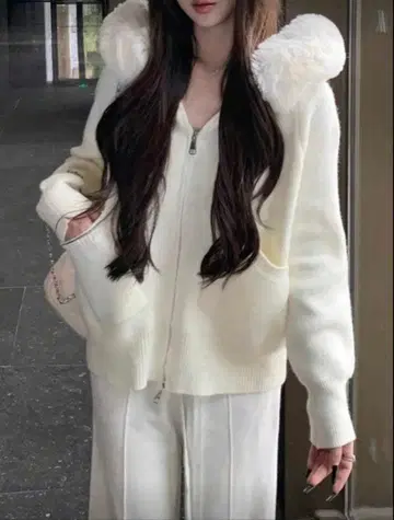 SHEIN 퍼 후드티 니트 후드티 후데트 니트 가디건 XL