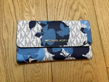 MICHEAL KORS 장지갑 플라워 무늬 블루