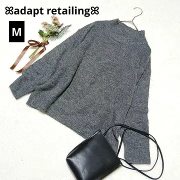 1688 어댑터 리테일링 하이넥 긴팔 니트 [ M ] 그레이 가로 슬릿