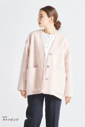 yori 울 모헤어 샤기 자켓