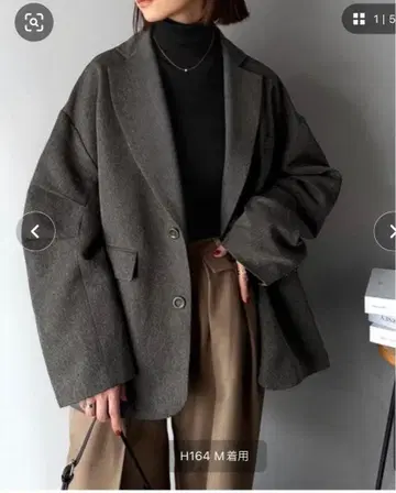 classicalelf 소매 턱 헤링본 오버 사이즈 자켓