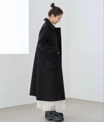 새상품급 IENA 멜톤 W전 A라인 코트 36