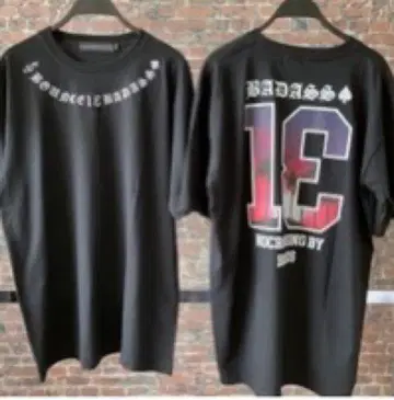 야리라피 티셔츠 넥 로고 반팔 영문 프린트 크롬 오라 오라