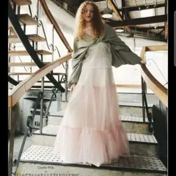 라벨에튀드 튤 프릴 롱 스커트