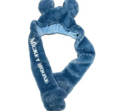 미키마우스 새상품급 디즈니 머플러 팬캡 블루