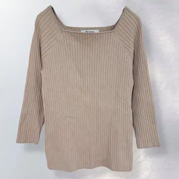 나노 유니버스 리브 니트 스퀘어 넥 셔츠 심플 38 [ k740