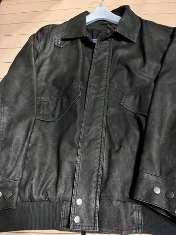 [ 거의 새상품 ] CLEL 인조 가죽 블루종