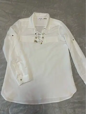 캘빈클라인 레이스업 긴팔 셔츠