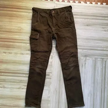 OrGlory 카키 카고 스키니 팬츠 도톰한 원단