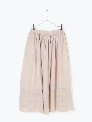 눈꽃 패턴 밑단 자수 스커트 아이보리 츠하루