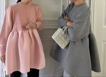 UNMINOU 앙미누 아란 패턴 도킹 페플럼 니트