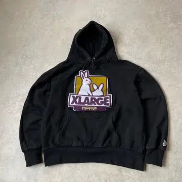 FR2 x X-LARGE 후드티 콜라보 블랙