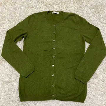 유니클로 캐시미어 가디건 니트 스웨터 여성용 L 그린