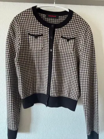 CABAN 체크 무늬 니트 가디건