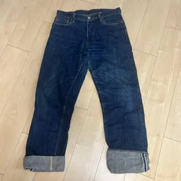 다크 블루 데님 팬츠 버튼 플라이