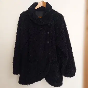 복슬복슬 퍼 오버사이즈 자켓 블랙