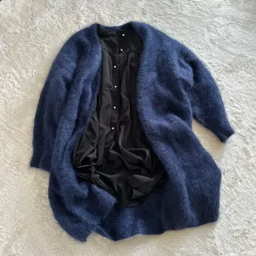 SPICK AND SPAN 다크 네이비 가디건 복슬복슬