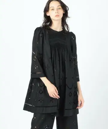 린넨 코튼 자수 튜닉 원피스 tomorrowland