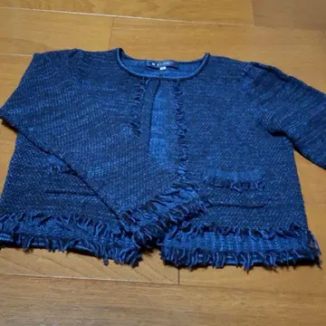 M'S GRACY 프린지 부착 노카라 자켓 사이즈 40