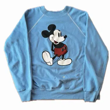 70~80s 디즈니 미키 맨투맨 스카이블루