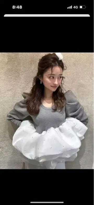 Bibiy. AMELIE PEPURAMU KNIT GLAY