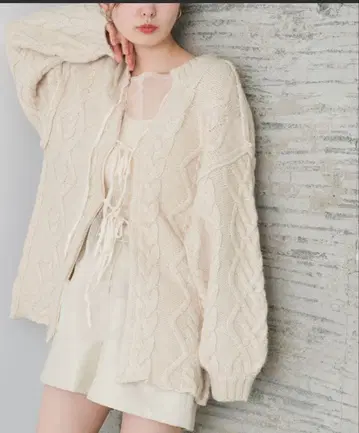 미사용 kastane 케이블 니트 롱 가디건