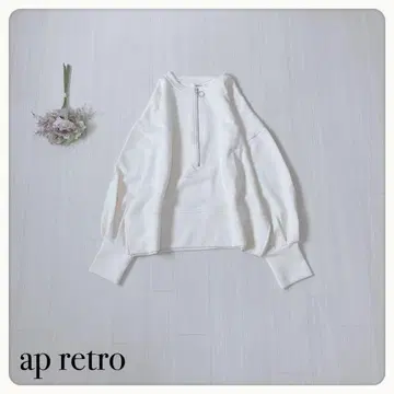 [ ap retro ] 아프레트로 하프 지퍼 맨투맨 크림 성숙/러블리