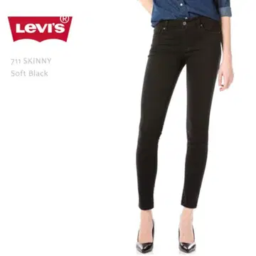 [ 새상품급 ] Levi's 711 SKINNY Black 데님