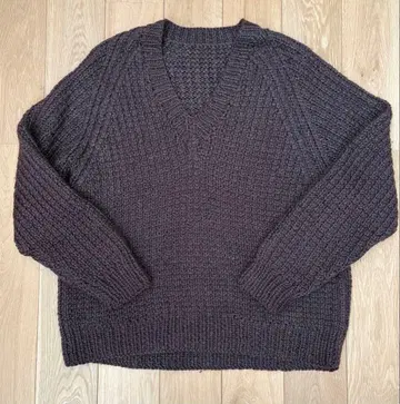 Brackets 빈티지 로우게이지 니트 브라운