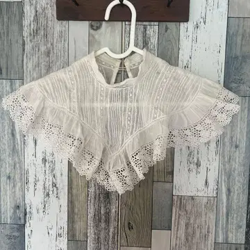 화이트 코튼 레이스 앤티크 탈부착 카라 vintage