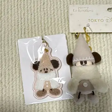 디즈니 릴린린 2세트 봉제 인형 참 키체인 화이트