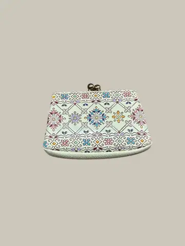 유젠 문고 가마구치 꽃무늬 동전 지갑