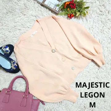 컨디션 최상 MAJESTIC LEGON 가디건 ( M ) 연한 살몬 핑크