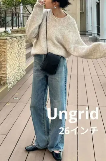 하이웨스트 루즈 스트레이트 데님 26인치 Ungrid 블루