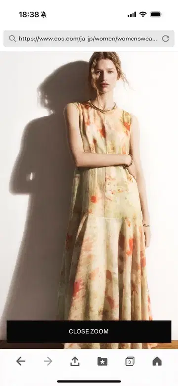 [ COS ] 시어 플로럴 프린트 맥시 원피스