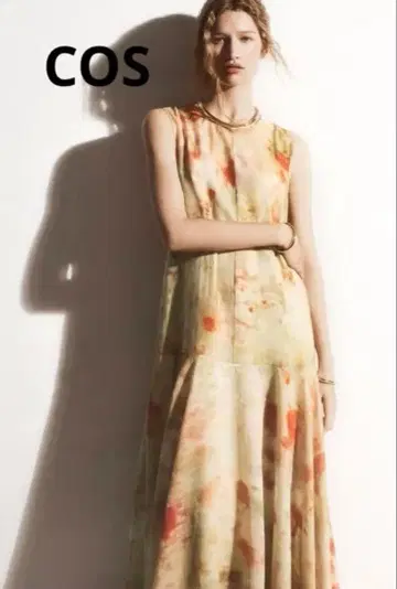 [ COS ] 시어 플로럴 프린트 맥시 원피스