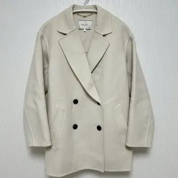 BEIGE 베이지 더블 페이스 하프 코트 화이트